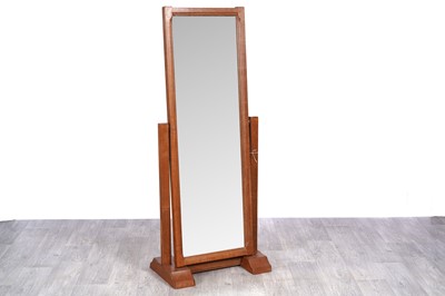 Lot 117 - Cat and Mouseman: Lyndon Hammell (1954-2015), an oak cheval mirror