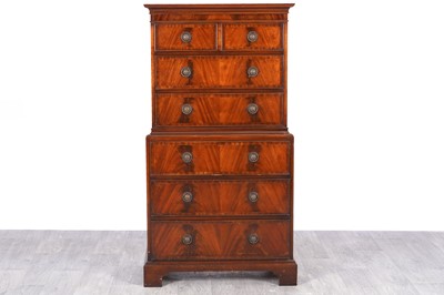 Lot 19 - T. Rackstraw Ltd, Worcester: a Regency-style mahogany chest-on-chest
