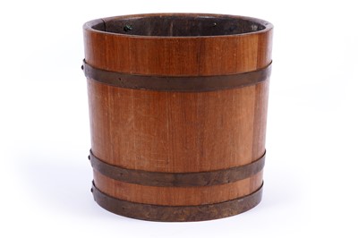 Lot 388 - A teak coopered bucket