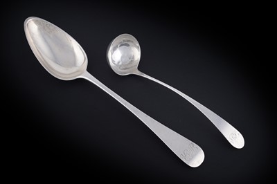 Lot 249 - A Scottish provincial silver tablespoon; and a toddy ladle