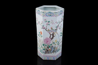 Lot 305 - A Chinese famille rose stick stand