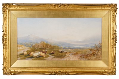 Lot 611 - Cornelius Pearson & Thomas Francis Wainewright - Landscape with sheep | watercolour