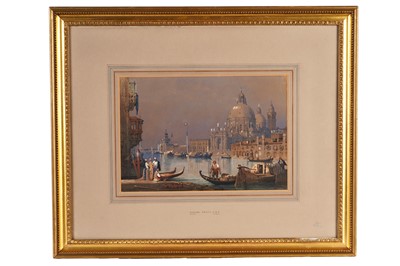 Lot 614 - Samuel Prout - Santa Maria della Salute and the Dogana from the Grand Canal | watercolour