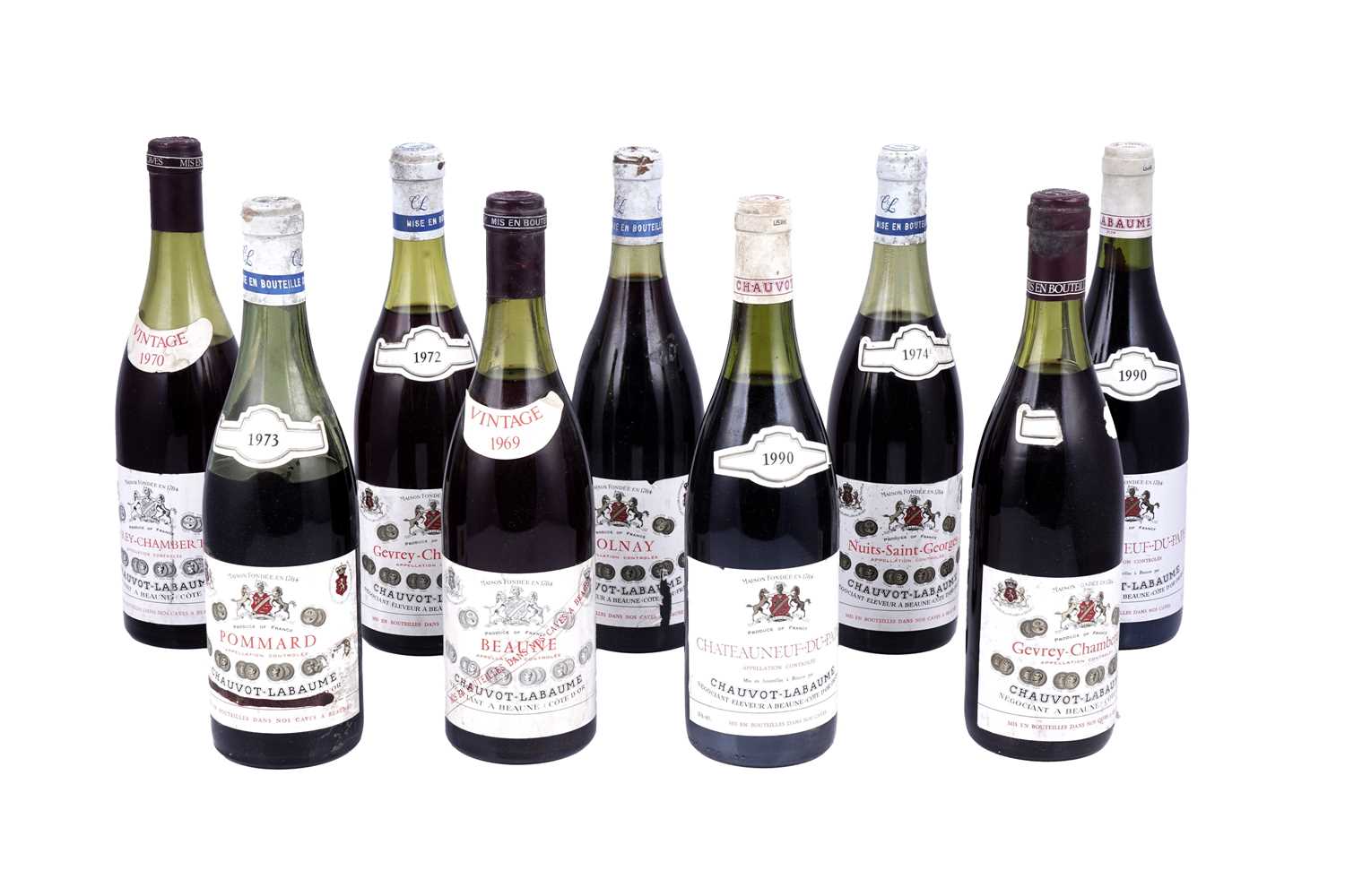 Lot 599 - Nine mixed bottles from Chauvot-Labaume