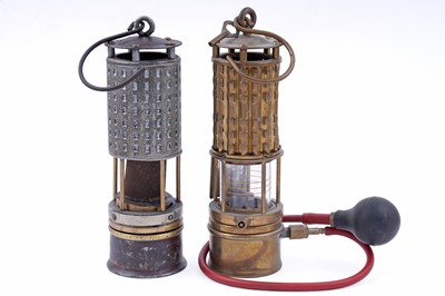 Lot 165 - Two early 20th Century ‘Koehler Permissable’ type miners' lamps
