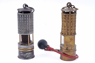 Lot 165 - Two early 20th Century ‘Koehler Permissable’ type miners' lamps