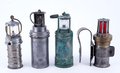 Lot 247 - A hung railway permissible electric signal lamp; and a selection of electric lamps