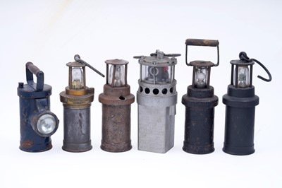 Lot 262 - A collection of electric lamps; and Ringrose Firedamp Alarm