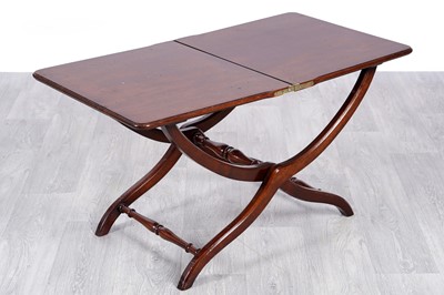 Lot 21 - A late 19th Century reproduction mahogany campaign coffee table
