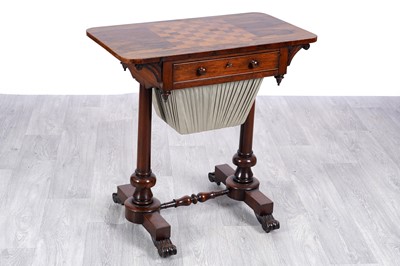 Lot 62 - A Victorian rosewood and mahogany games/worktable