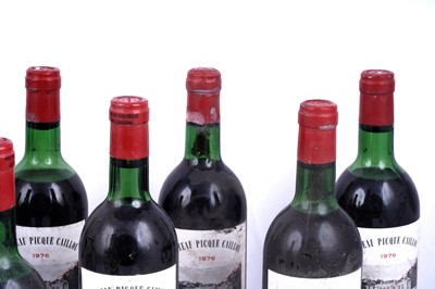 Lot 600 - Ten bottles of Château Picque Caillou 1976 Graves Grand Vin de Bordeaux