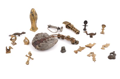 Lot 216 - A collection of African gold weights; and other items