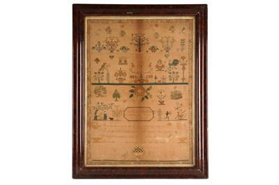 Lot 244 - A 19th Century motif needlework sampler