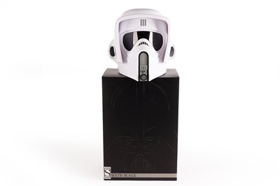 Lot 134 - A boxed Sideshow Inc Darth Vader; and an unboxed Electronic Helmet Biker Scout