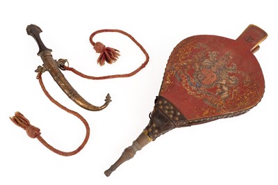 Lot 189 - A 19th Century Middle Eastern or Moroccan ‘Koumya’; and a set of bellows