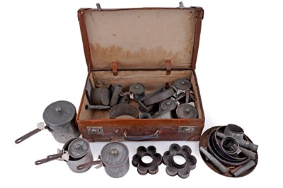 Lot 207 - A set of nine tinned copper milk pans; and other items