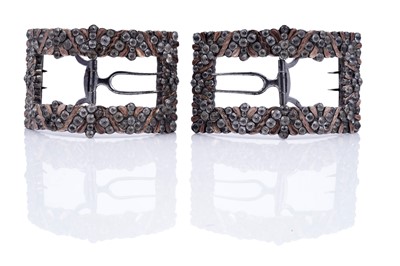 Lot 351 - A pair of George III paste-set shoe buckles