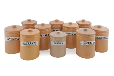Lot 210 - A set of Victorian ceramic kitchen storage jars