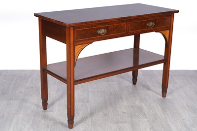 Lot 79 - An inlaid fiddle-back mahogany and mahogany side table