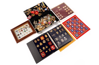 Lot 191 - A collection of military cap badges and medals and further badges