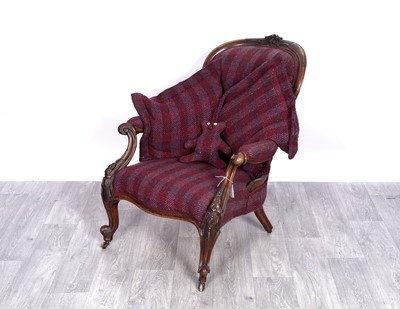 Lot 48 - A 19th Century walnut framed armchair