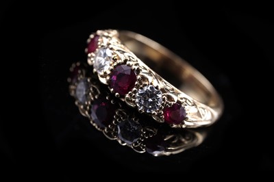 Lot 484 - An Edwardian Revival ruby and diamond ring