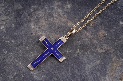 Lot 487 - A Victor Mayer for Fabergé limited-edition diamond-set cruciform necklace