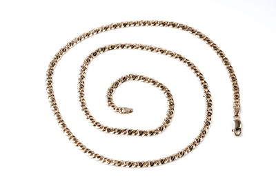 Lot 10 - A 9ct gold fancy flat-link necklace