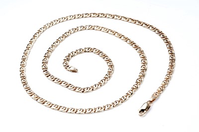 Lot 10 - A 9ct gold fancy flat-link necklace