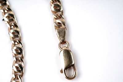 Lot 10 - A 9ct gold fancy flat-link necklace