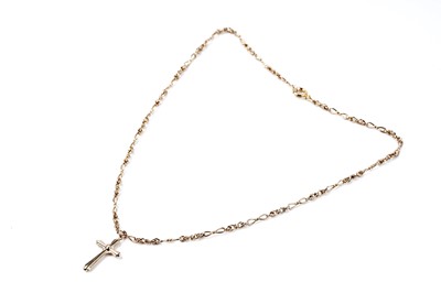 Lot 12 - A 9ct gold cruciform pendant necklace