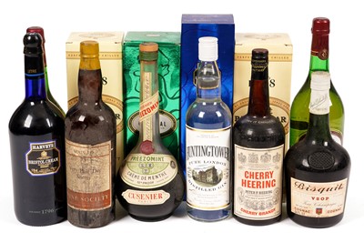 Lot 424 - Twelve bottles of mixed sherry, cognac, gin and Bristol cream