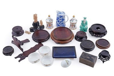 Lot 315 - Chinese hardwood stands; and other items