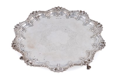 Lot 117 - A late Victorian silver salver of shaped circular outline