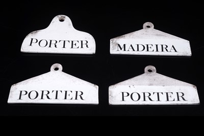 Lot 623 - Three Wedgewood pottery bin labels; and one by Spode