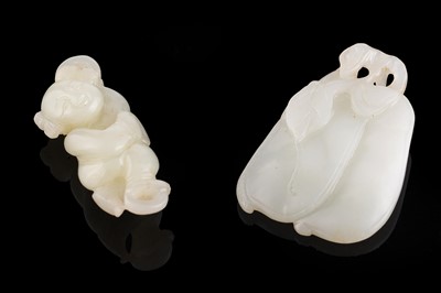 Lot 353 - Two Chinese jade pebble carvings