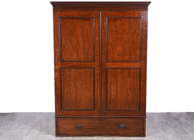 Lot 26 - A late 19th/early 20th Century mahogany wardrobe