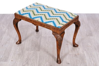 Lot 96 - A mid-19th Century walnut-framed stool