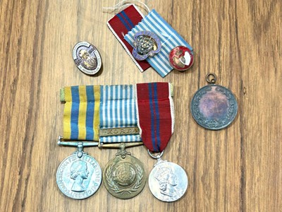 Lot 195 - A Korea medal group; and other items