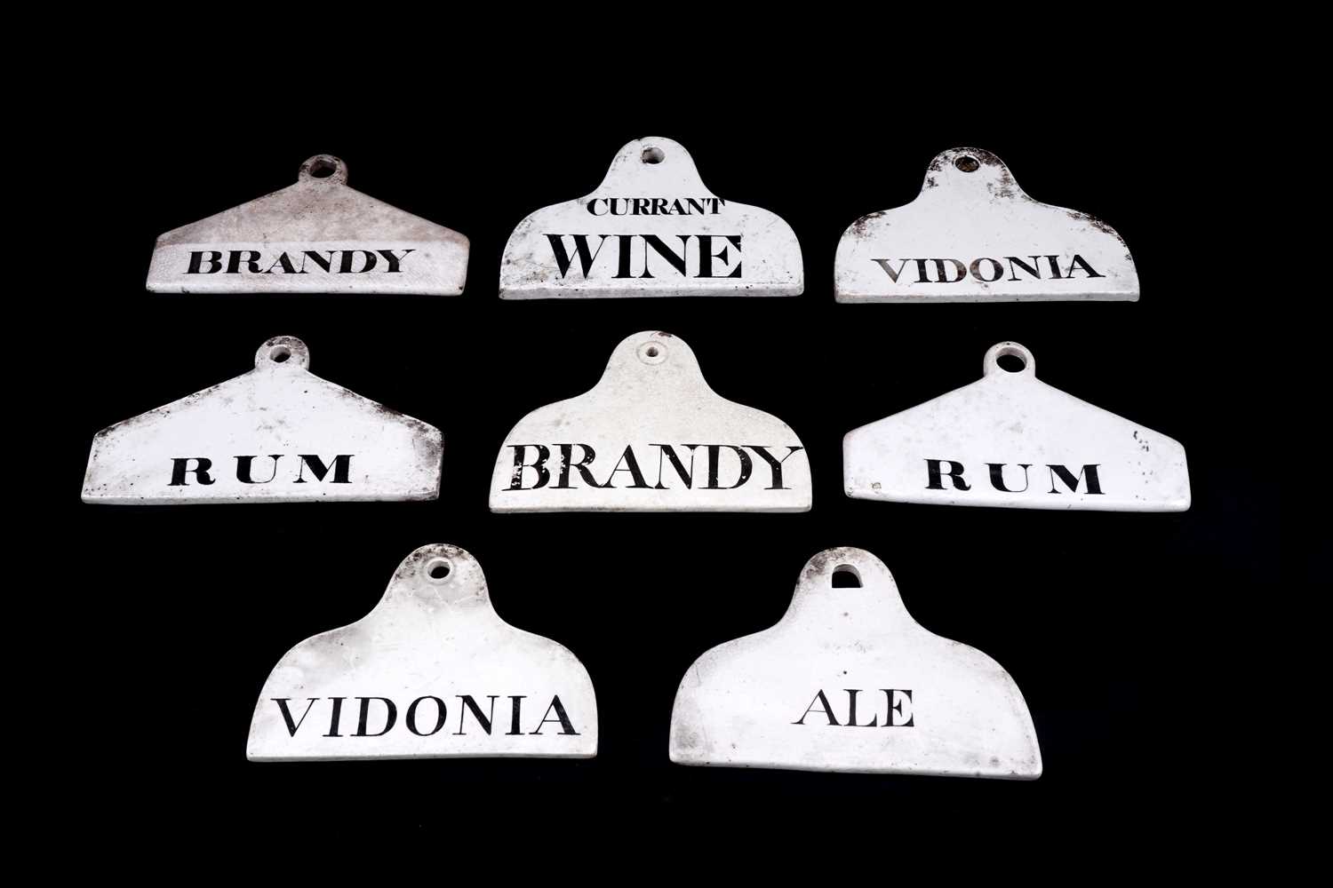 Lot 625 - Eight 19th Century pottery bin labels