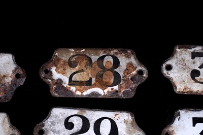 Lot 627 - A collection of enamelled bin labels