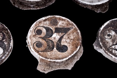 Lot 626 - A collection of 19th Century pottery bin labels