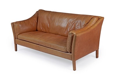 Lot 20 - Halo: a ‘Reggio’ tan leather two-seat sofa