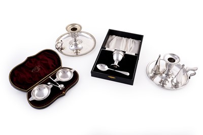 Lot 519 - Silver egg cup and spoon; and other items