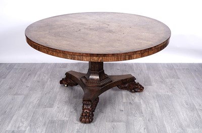 Lot 39 - A William IV mahogany tilt-action breakfast table