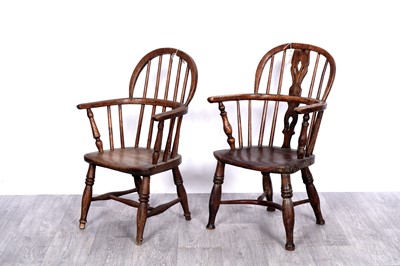 Lot 13 - Two late 19th or early 20th Century Windsor child’s chairs