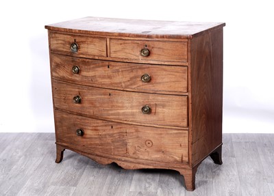 Lot 65 - A Georgian mahogany bowfront chest of drawers