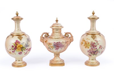 Lot 254 - Three blush vases