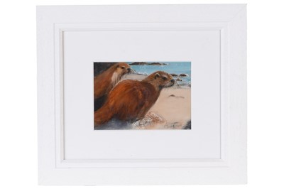 Lot 683 - Anne Hewitt - Otters, Kyles of Bute | oil