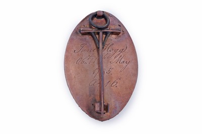 Lot 13 - A Georgian seed pearl mourning brooch